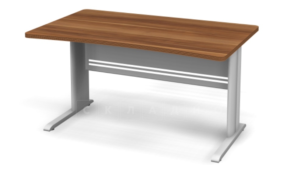 Письменный стол прямой на металлической опоре с вогнутой столешницей ВМ278-1 фото 1 | интернет-магазин Складно