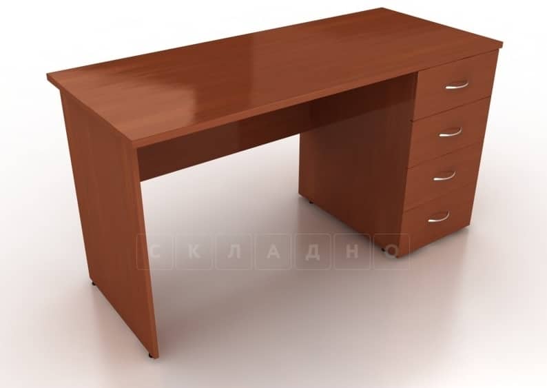 Письменный стол с тумбой на 4 ящика Лайт ЛТ С6-14/4 правый фото 2 | интернет-магазин Складно