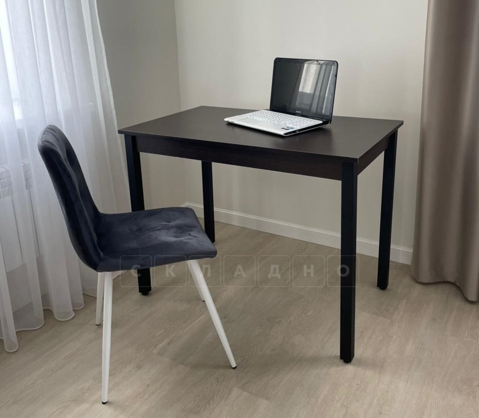 Стол письменный пластик ноги квадрат металл 1,2 м черный фото 3 | интернет-магазин Складно