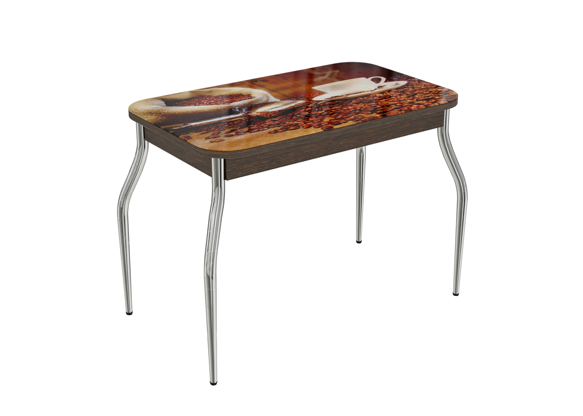 Стол нераздвижной стеклянный с фотопечатью Кофе-1 серия 2