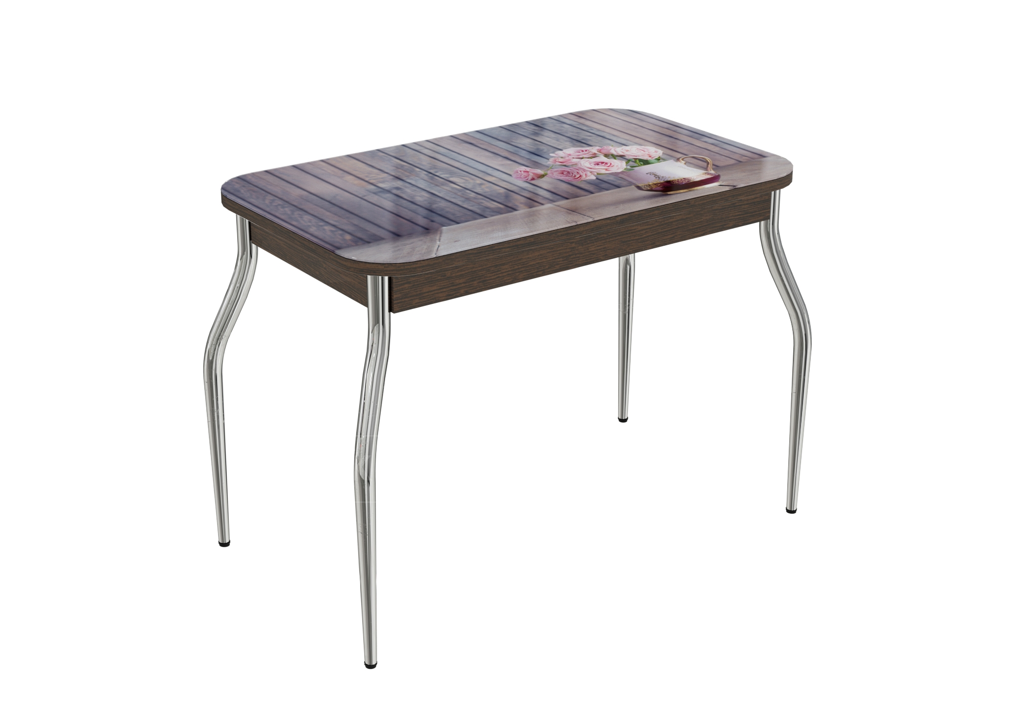 Стол нераздвижной стеклянный с фотопечатью Розы серия 2