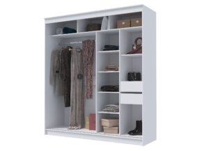 Шкаф-купе ГРАНД 1 с ящиками 2,0 Белый/Белый ЛДСП 24990 рублей, фото 2 | интернет-магазин Складно