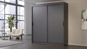 Шкаф-купе ГРАНД 1 с ящиками 2,0 Графит/Графит ЛДСП 26480 рублей, фото 3 | интернет-магазин Складно