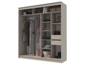 Шкаф-купе ГРАНД 1 с ящиками 2,0 Сатин/Сатин ЛДСП 26480 рублей, фото 2 | интернет-магазин Складно