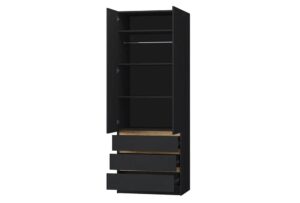 Шкаф Акация двухстворчатый с ящиками черный N2 11790 рублей, фото 2 | интернет-магазин Складно