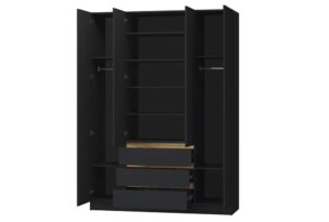Шкаф Акация четырехстворчатый с ящиками черный 23650 рублей, фото 2 | интернет-магазин Складно