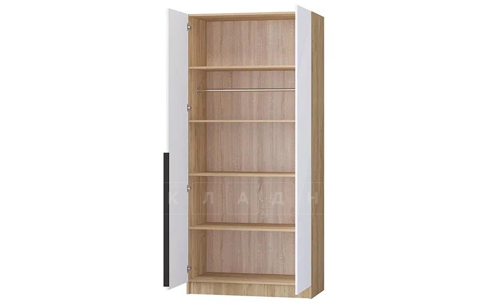 Шкаф распашной мдф Авис белый софтач 100 см