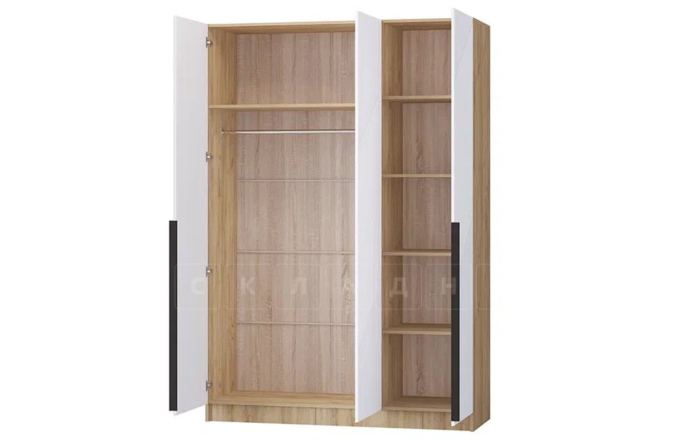 Шкаф распашной мдф Авис белый софтач 150 см вариант 1