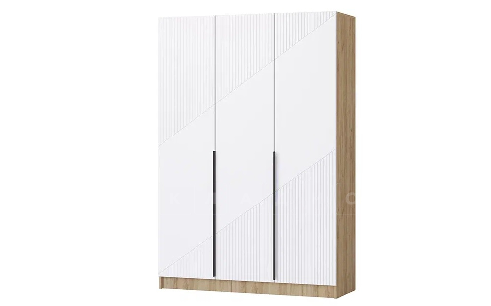 Шкаф распашной мдф Авис белый софтач 150 см вариант 1