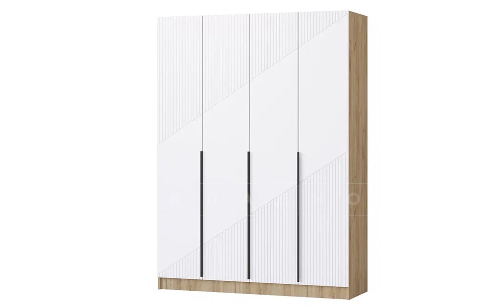 Шкаф распашной мдф Авис белый софтач 160 см