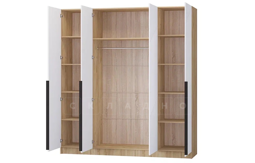 Шкаф распашной мдф Авис белый софтач 200 см