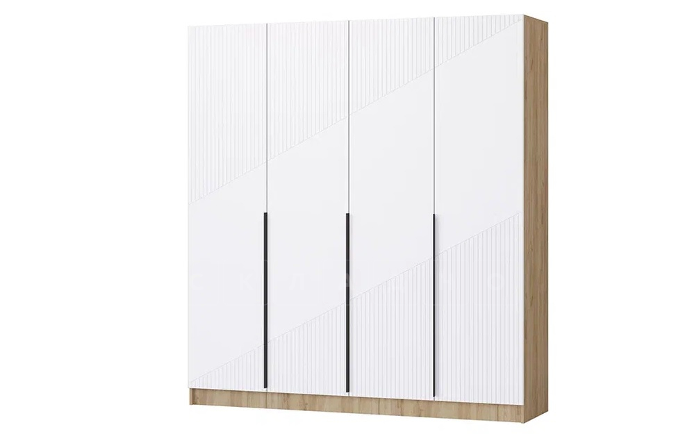 Шкаф распашной мдф Авис белый софтач 200 см