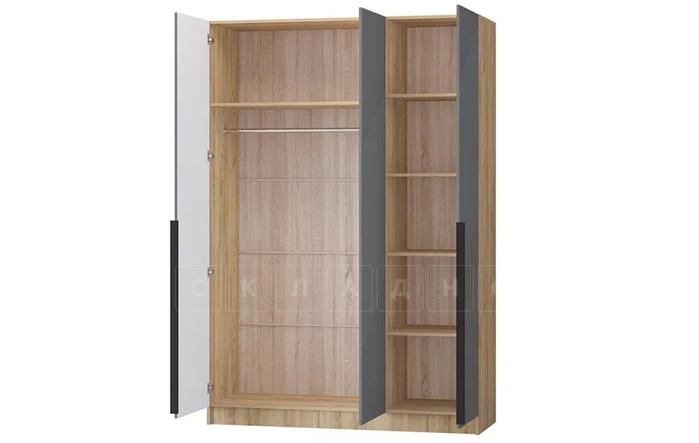 Шкаф распашной мдф Авис графит 150 см вариант 1